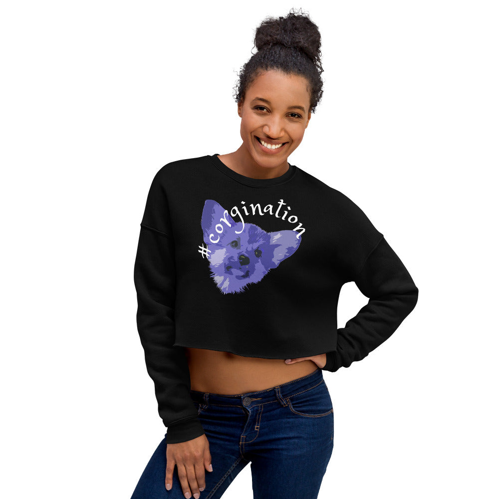 Gift for dog lovers. #corgination cropped sweatshirt for girls. Streetwear for women WickedYo.